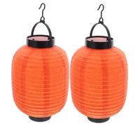 Toddmomy 2pcs Traditional Japanese Lantern Decor Paper Lantern for Restaurant Paper Hanging Japanese Origami Lamp Folding Party Lamp Orange