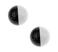 Toddmomy 2Pcs Two Color Golf Practice Balls for Swing Training Lightweight Durable Indoor Training Tool with Observation Line Black and White Design for Enhanced Control