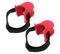 Toddmomy 2pcs U-Shaped Metal Fishing Rod Holders for Bridge and Seaside Railings, Horizontal Pole Storage Rack with Bracket Support, Red Curved Design for Sea and Rail Fishing