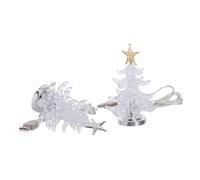 Toddmomy 2pcs USB Acrylic Christmas Tree Lamps with Color Changing LED Lights Compact Mini Tabletop Xmas Party Centerpiece Decor Soft Glow Nightlight for Desk