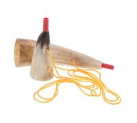 Toddmomy 2pcs Viking Blowing War Horn Trumpet Portable Ox Horn Instrument for Pirate Cosplay Festivals Prop Play Medieval Costume Accessory for Halloween Parties and Performances