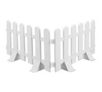 Toddmomy 2pcs White Picket Garden Fence with 4 Base - Plastic Flower Fence Decorations for Outdoor