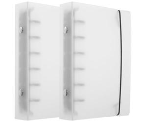 Toddmomy 2pcs White Pp Portable Document Organizer Folder with Metal 6-Hole Binder Rings A5 Size for Office and School Use
