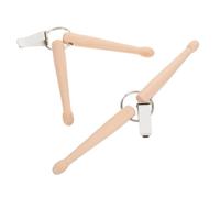 Toddmomy 2pcs Wood Mini Drum Sticks Keychain Percussion Key Ring for Drummers Keys Accessories Drum Stick Holder