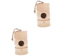 Toddmomy 2pcs Wooden Bird House Decor Parrot Bird Feeder for Garden Houses for Backyard Window Feeders