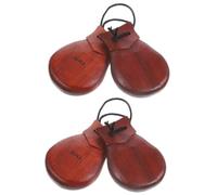 Toddmomy 2pcs Wooden Castanet Percussion Instruments Pear Wood Spanish Castanets for Adults Music Performance Outdoor Parties Rhythm Enhancer