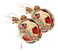 Toddmomy 2pcs Wooden Parrot Chewing Hanging Bird for Pet Birds and Birdcages, Relaxing Chew to Keep Your Parrot Entertained and Healthy