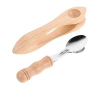 Toddmomy 2pcs Wooden Percussion Spoons Montessori Rhythm Music with Smooth Handles Traditional Folk Instrument for Party Classroom Outdoor Play