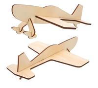 Toddmomy 2pcs Wooden Puzzle Airplane Model Kit DIY Assembly Educational Craft for Boys Creative Imagination Building