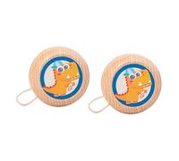 Toddmomy 2Pcs Wooden Yo Yo Balls for Animal Patterns Educational Playthings to Strengthen Wrist Portable Eco Friendly for Early Learning and Outdoor Fun
