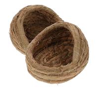Toddmomy 2Pcs Woven Chicken Nest Cozy Laying House Sleeping Bed for Small Poultry and Birds 6 Inch