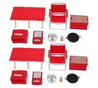 Toddmomy 2set Children Outdoor Camping Gear Set Foldable Mini Chairs And Picnic Table Pretend Play Campfire Stove Toys For Kids Adventure And Family Bonding
