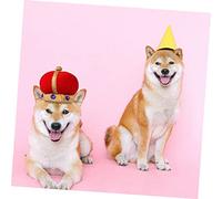 Toddmomy 2sets Adorable Pet Cape and Crown Dogs Stylish Dog Costume Cloak for Special Occasions Lightweight and Skin-friendly Material for Halloween and Parties