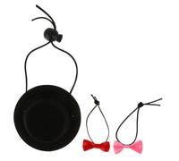 Toddmomy 2sets Cute Soft Bunny Hat Bow Tie for Guinea Pigs Chinchilla Hamster 3pcs*2