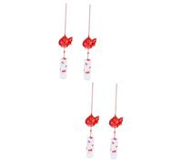 Toddmomy 2sets Glass Japanese Chime Wind Bell Chime for Home Zen Garden Decor Small Unique Design 2pcs*2