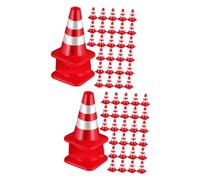 Toddmomy 2sets Mini Traffic Cones for Traffic Signs for Pretend Play Sand Table Engineering Construction Ornaments Educational Learning Props for Boys 30pcs*2