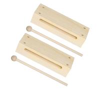 Toddmomy 2Sets Wooden Percussion Instruments Rhythm Sticks for Enhance Musical Education with Dual Tone Block Instruments for Classes and Bands