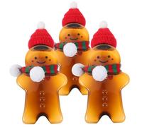 Toddmomy 3 Sets Christmas Gingerbread Man Drink Bottle Reusable Plastic Slim Water Bottles with Caps for Kids Christmas Party Favors(Assorted Color 2)