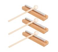 Toddmomy 3 Sets Wooden Hand Bell Chimes with Mallet Portable Percussion Instrument for Mindfulness Yoga Prayer Classroom Management and Relaxation Compact and Travel Friendly