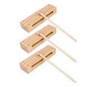 Toddmomy 3 Sets Wooden Rhythm Block with Mallets for Friendly Percussion Instrument for Skill Development and Music Creativity Polished Hardwood Music for Schools and Homes