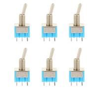 Toddmomy 3-way Metal Rocker Selector Toggle Switch with Simple Structure Design 6pcs Sturdy Control and Adjustment Accessory for Electric Guitar Suitable for Practice and Performance Use