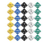 Toddmomy 30pcs Colored Place Value Dice for Board Games and Party Entertainment Multi-sided Dice for Educational Use Portable and Reusable Game Accessories