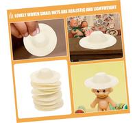 Toddmomy 30pcs Miniature Doll House Woven Hats Creative DIY Decorative Straw Doll Accessories for Crafting Birthday Portable Cloth Material Mini Hats