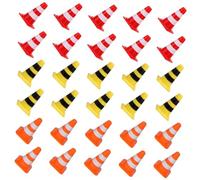 Toddmomy 30Pcs Miniature Traffic Sign Educational Road Safety Cones in Red Yellow Orange Lightweight Portable Model Barricades for Learning Traffic Rules and Parent Interaction