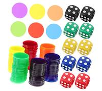 Toddmomy 320Pcs Plastic Transparent Game Chips Spot Dice Counting Discs for Educational Learning Interactive Play for Games and Activities