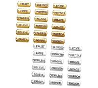 Toddmomy 36pcs Pendants for Jewelry Inspirational Word Charms for Diy Bracelets Necklaces