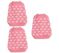 Toddmomy 3pcs Adorable Pet Dogs Sweater Dog Winter Coat Knitted Pet Clothes Size l for Your Sweet