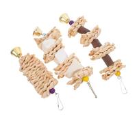 Toddmomy 3pcs Bird Chew Toys Natural Straw Woven Parrot Toys for Beak Exercise Bird Cage Accessories Suitable for Parakeets