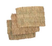 Toddmomy 3pcs Bunny Woven Straw Mats Natural Rabbit Grass Mat Nest Liner Chew for Stress Relief and Teeth Cleaning for Rabbits and Animals