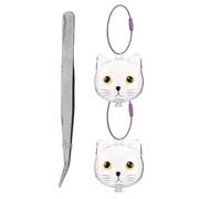 Toddmomy 3pcs Cat Hair Storage Box Keepsake Capsule for Pet Hair Includes Yellow Eyeball and Tweezer for Cat and Dog Owners to Cherish Memories