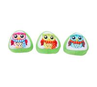 Toddmomy 3pcs Catnip Molar Toy Cute Owl Rice Design for Interactive Play Pet Exercise and Care for Cats