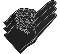 Toddmomy 3pcs Cheer Foam Finger Foam Hand for Cheering at Sports Events Large Foam Hands for Cheerleading Competition(Black)