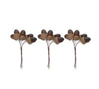 Toddmomy 3Pcs Christmas Artificial Acorn Picks Acorns Nuts Stems Holly Berries Branches for DIY Making Christmas Autumn Harvest Wreath Tree Home Decor Brown