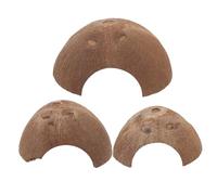 Toddmomy 3pcs Coconut Shell Shelter Cave Wear-resistant Reptile Hideouts Decorative Reptile Shelters for Terrarium Decor Tank