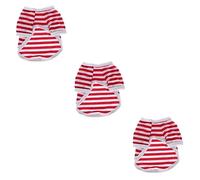 Toddmomy 3pcs Design Cotton Pet Vest for Dogs Breathable Navy Stripe T-shirt Comfortable and Easy to Wear Red