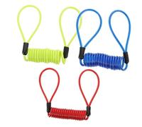 Toddmomy 3pcs Disc Lock Reminder Cable Safety Cable Lock for Bicycles Skateboards Tools Red Spring Steel Construction