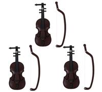 Toddmomy 3pcs Doll House Violin Tiny Miniature Instrument Simulation Violin Ornament Lifelike Musical Instrument Decor for Miniature Scenes