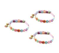 Toddmomy 3pcs Festive Cat Collar Lace Flower Lightweight Comfortable Adjustable for Kitten Puppy