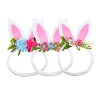 Toddmomy 3pcs Girl Headbands with Stretchy Elastic Bunny Ears, Soft Non-woven Fabric Hair Bands for Holiday and Shower, Lovely Rabbit Shape Hair Accessories