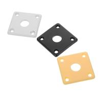 Toddmomy 3pcs Guitar Jack Cover Plastic Curved Square Plate for Guitar Mounting White Black Yellow