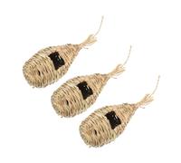 Toddmomy 3pcs Handmade Woven Bird Nests Creative Knitted Bird House Decor for Indoor and Outdoor Scenes Natural Hanging Nests for Garden and Adornment