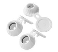 Toddmomy 3pcs Inverted Bottle Caps for Shampoo Shower Gel and Condiment Bottles Multipurpose Bathroom Jar Lid Covers for Travel Gym Use No Waste Design Stylish Milk White Replacement Caps