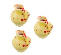Toddmomy 3pcs Mini Ceramic Flower Pots with Fade Resistant Finish for Dollhouse Decor Realistic Miniature for Crafting Mini Garden Accessories and DIY Floral Ornaments