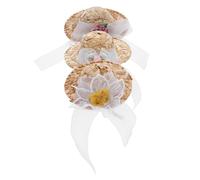 Toddmomy 3pcs Mini Pet Hats for Chickens Hamsters Parrots Soft Sturdy Floral Headgear for Small Animals Cute Tiny Caps for Parties Holidays Birthdays