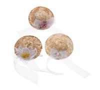 Toddmomy 3pcs Mini Pet Hats for Small Animals Lightweight Breathable Woven Sombrero Caps with Floral Design for Hamsters Chickens Parrots and Birds Festive Birthday Party Holiday