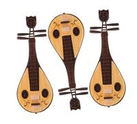 Toddmomy 3Pcs Mini Pipa Model Set Traditional Chinese Musical Instrument for Dollhouse Decoration Desktop Adornment and Collectibles